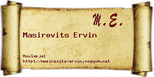 Masirevits Ervin névjegykártya